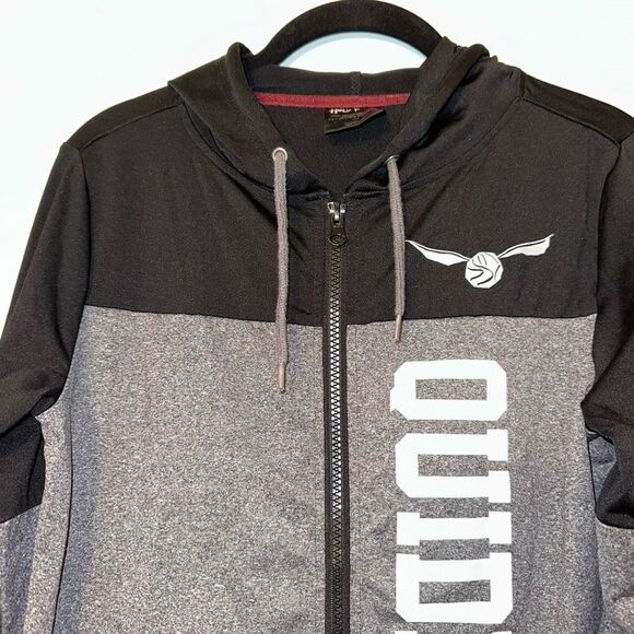 Harry Potter Unisex Gray Black Maroon Graphic Quidditch Full Zip Sweatshirt Size - Picture 3 of 13